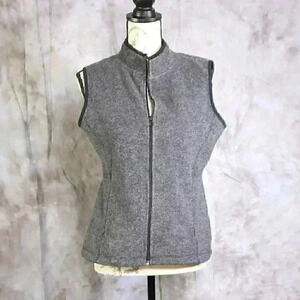 Alps heathered black/grey women's vest w/contrasting trim on neck and arms Med.